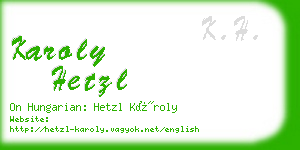 karoly hetzl business card